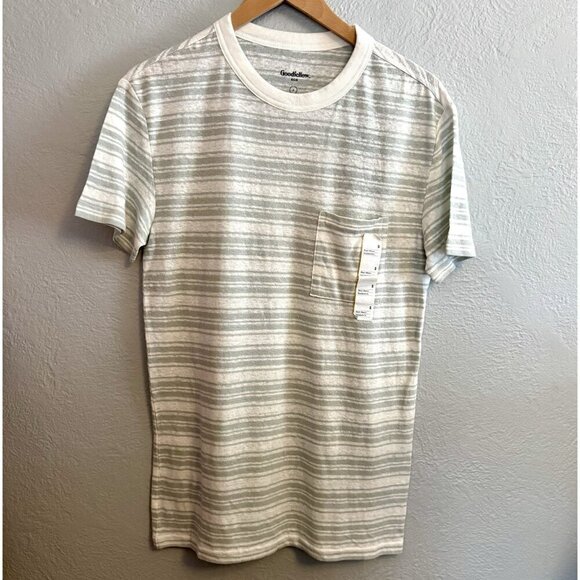 Goodfellow & Co Small Standard Fit Short Sleeve Hemp Cotton T-Shirt Light Teal - Picture 1 of 8